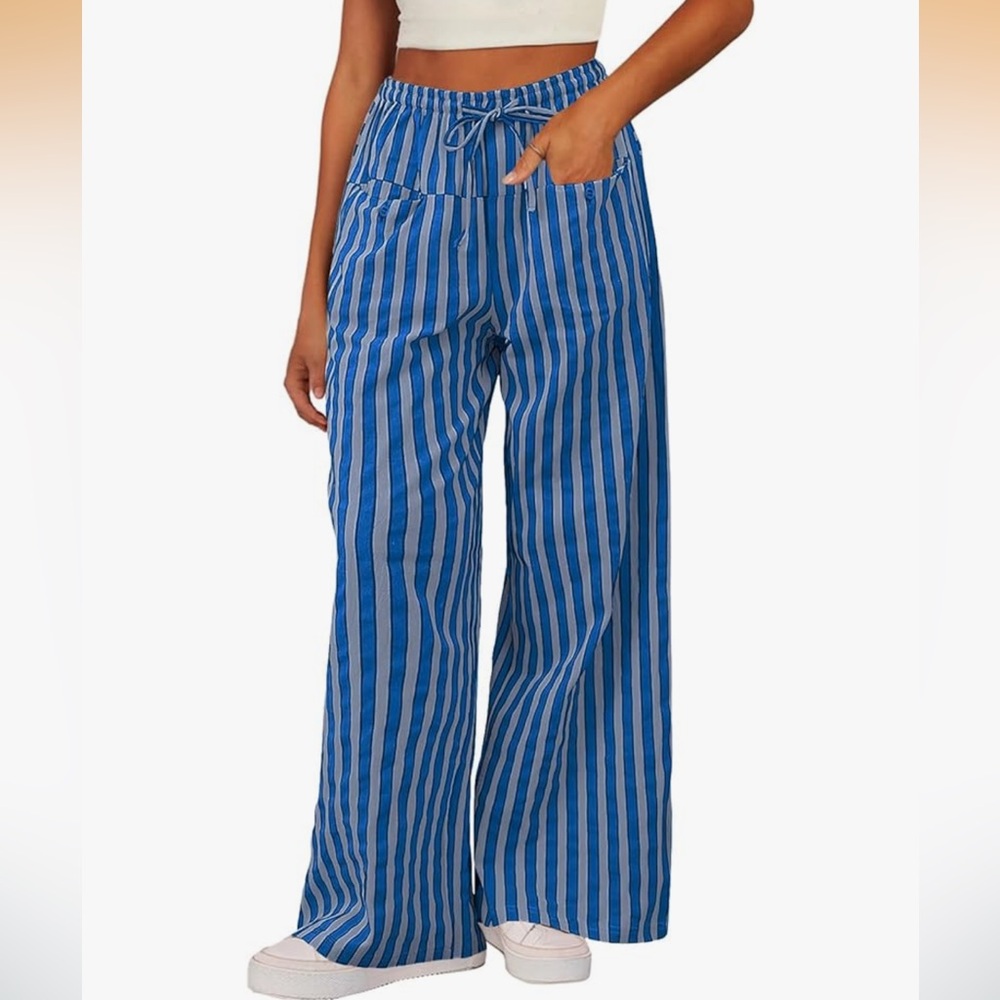 Blue Striped Pants/Pajamas/Swim Coverup